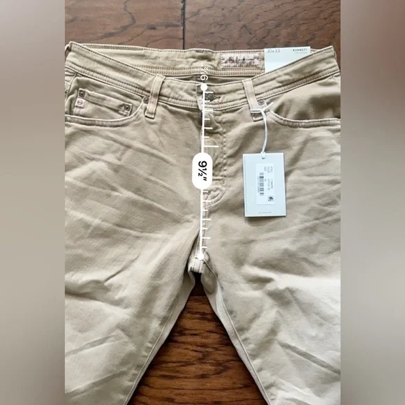 AG Everett Slim Straight Khaki/Beige Jeans 30x33 NWT - Picture 8 of 10